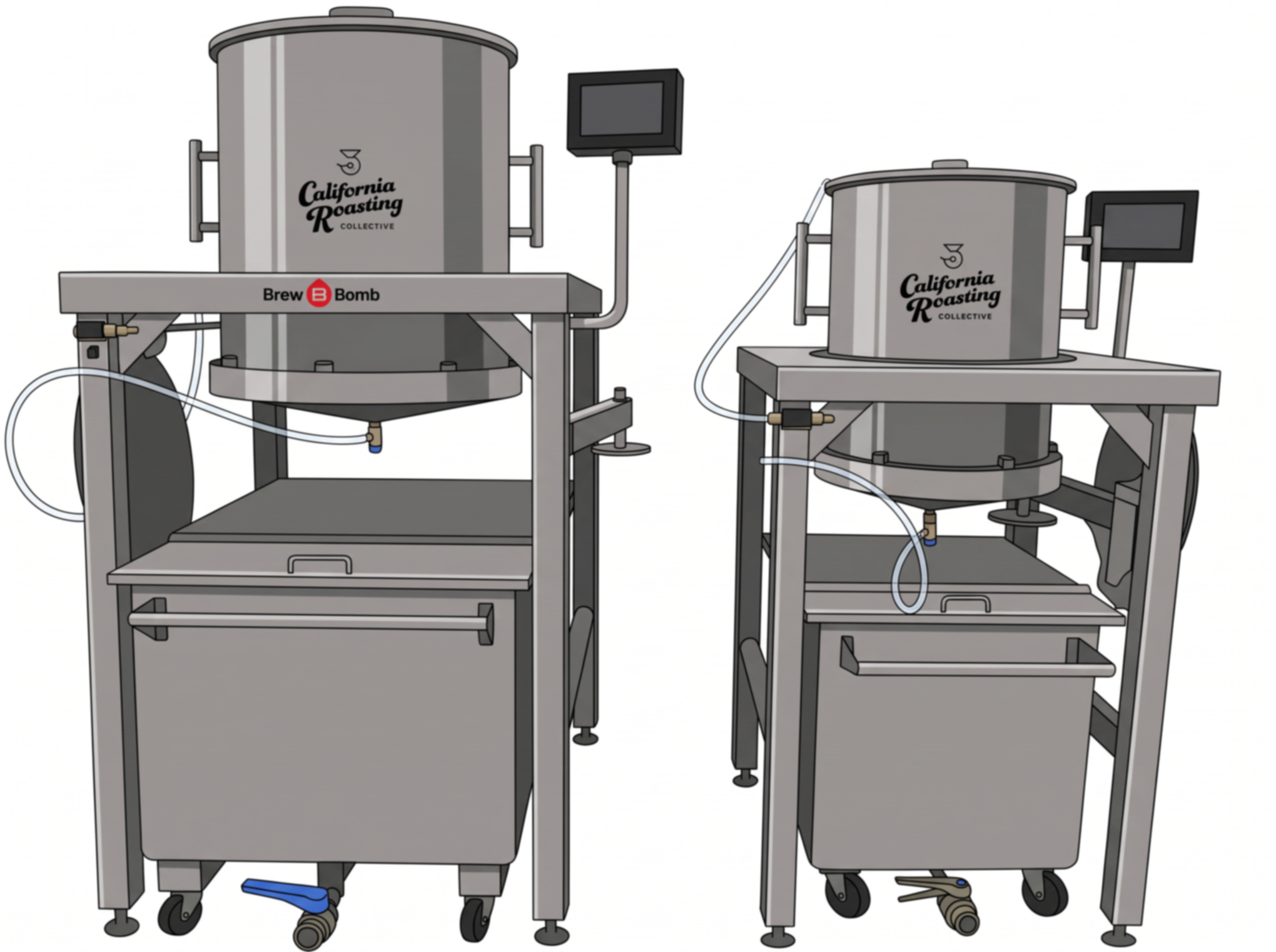 the CRC Brew Bomb cold brew production equipment, custom illustration