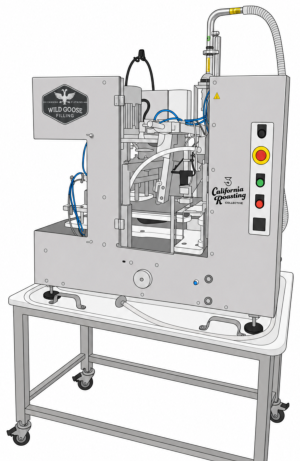 the CRC Wild Goose Gosling cold brew canner, custom illustration