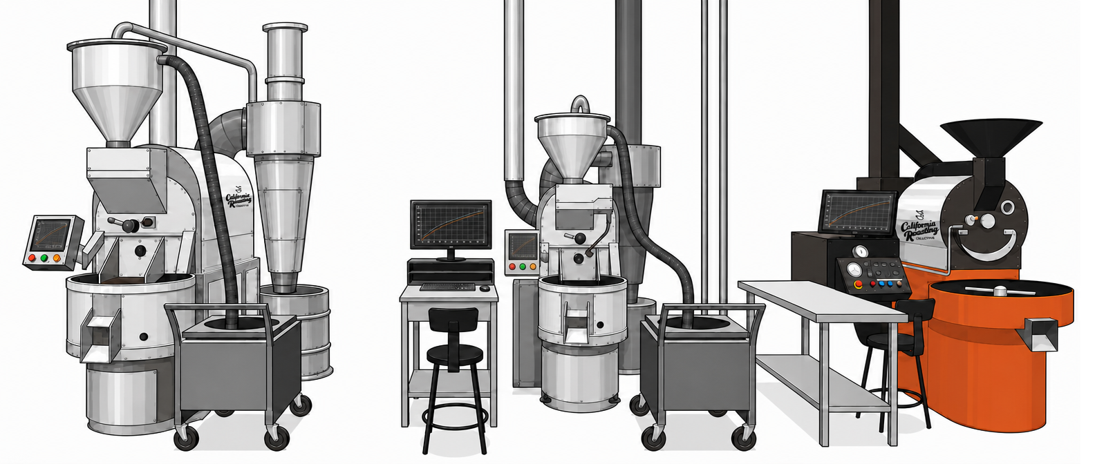 the CRC roastery floor, custom illustration