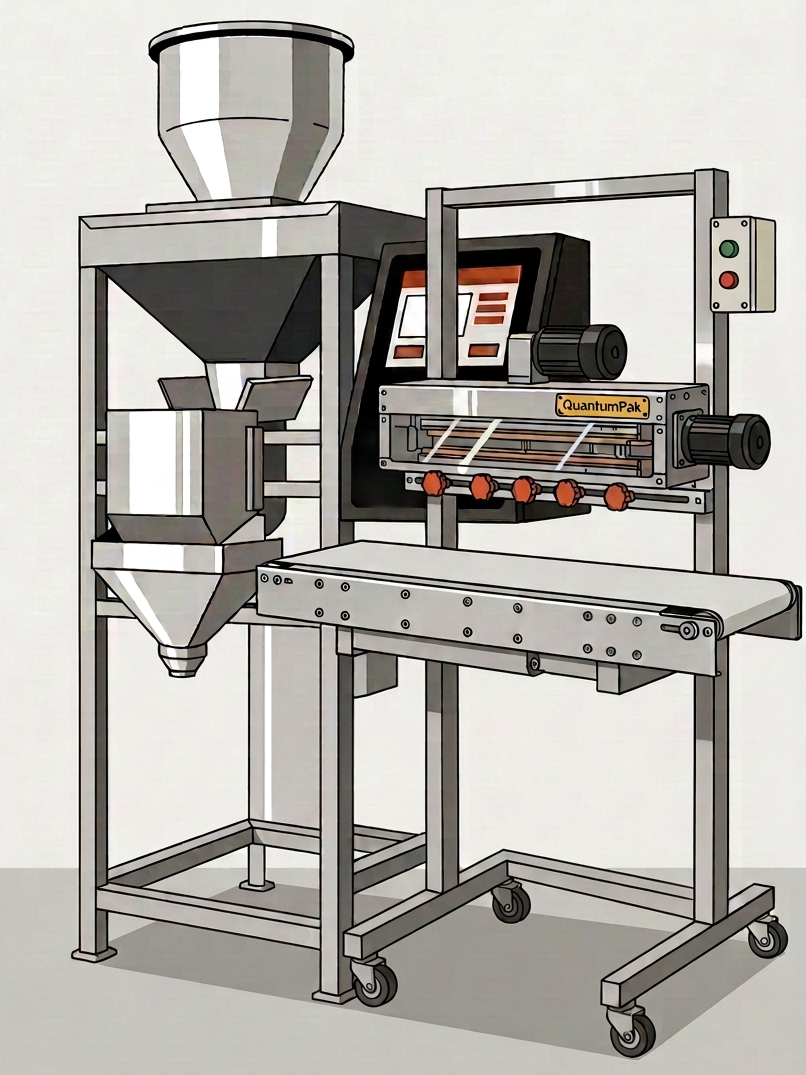 CRC packaging station, custom illustration